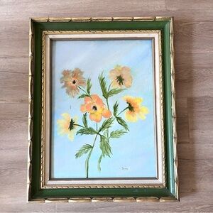 1985 Dorothy‎ Huff ~ Original Signed Poppies Framed Oil Painting 30" x 24"